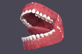 create 3d dental implant and orthodontic clear aligner animation