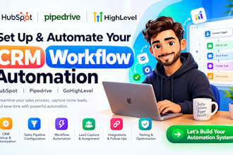 setup hubspot crm, pipedrive automation, ghl workflow automation, hubspot expert