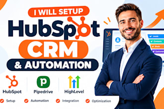 setup hubspot crm, pipedrive , ghl workflow automation, workflow expert