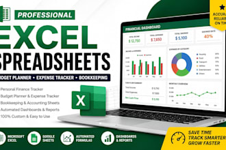 design excel spreadsheets, personal finance trackers, bookkeeping budget planner