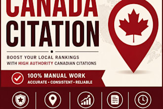 manually build 350 canada local citations with nap consistency for top google ma