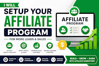 setup your affiliate program for more leads and sales