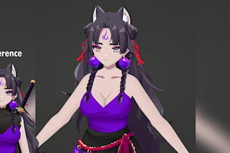 create 3d character models for vtuber, anime, 3d rigging and vriod model