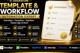 create docusign, pandadoc, signnow template and automation virtual assistant