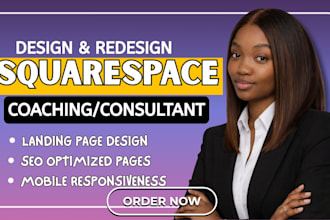 design sqaurespace landing page for coaches and consultants, website development
