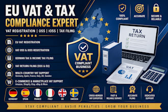 handle eu vat, oss, ioss, tax filing in germany, spain, france, italy,UK, sweden