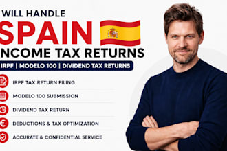 handle spain income tax returns, irpf, modelo 100 and dividend tax returns