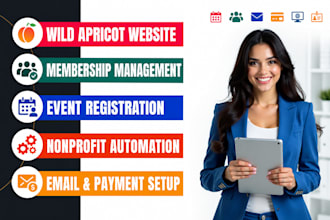 design wild apricot nonprofit membership website with event management website