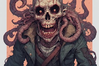 paint scary horror character concept art