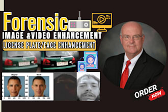 do forensic image, video enhancement, face identification, license plate, cctv