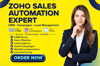 set up zoho CRM, zoho campaigns, and sales automation for lead management