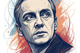 draw a digital scribble art abstract portrait