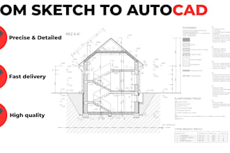 convert PDF or sketch to autocad dwg