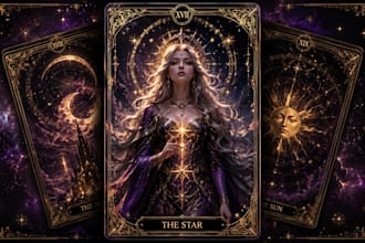 illustrate custom tarot oracle and board game card art