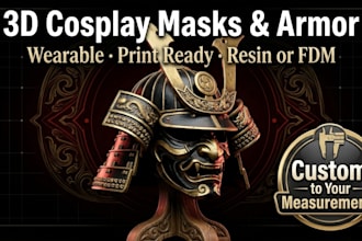 design 3d cosplay mask helmet armor cosplay props stl for resin printing
