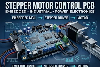 create embedded pcb with stepper motor controller industrial power electronics