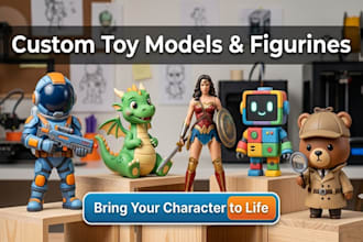 design 3d toy character model, figurine design, mascot design for 3d printing