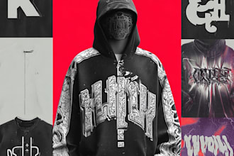 design premium futuristic, artsy, edgy style streetwear