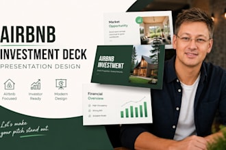 design airbnb investment deck, property management presentation pitch design