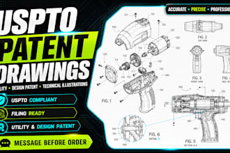 draw uspto compliant patent drawings for utility and design patents