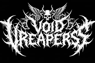 design technical death metal for your logo and name