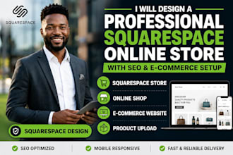 design a professional squarespace online store with SEO