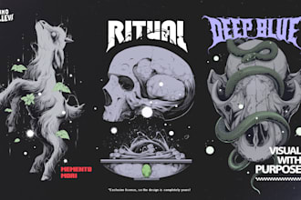 create dark art illustration for band merch