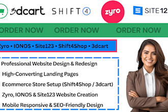 design, redesign zyro website, shift4shop, 3dcart website, design ionos website