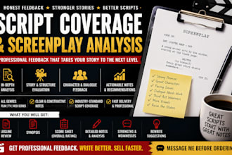 provide professional screenplay coverage and script analysis