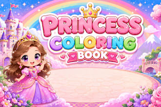 design cute princess coloring pages for kids