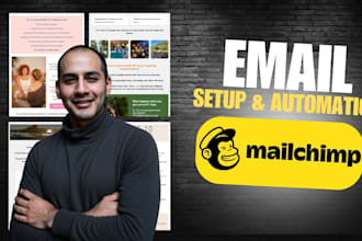 set up mailchimp with email templates and automations