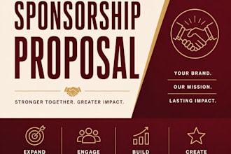 write and design a compelling sponsorship proposal with sponsor packages and pi