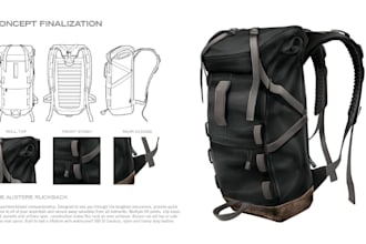 create 3d backpack, purses, wallet, handbag, cross bag, tech pack with 3d mockup