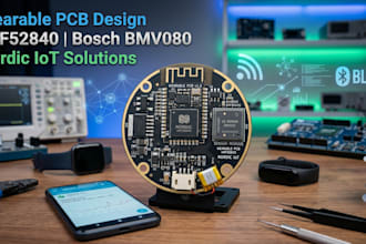 design wearable pcb with nrf52840, bosch bmv080 and nordic iot solutions