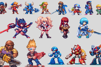 do animated pixel character sprite assest game character