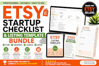 create editable etsy startup checklists and etsy listing templates