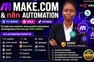 fix make com, made com, setup make com automation, n8n automation, make expert
