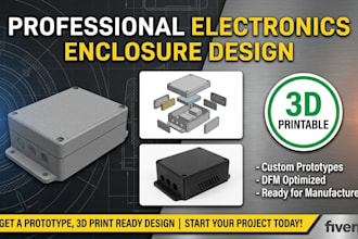 design professional electronics enclosure, 3d printable housing and prototype