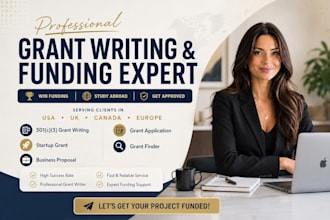 do grant proposal, grant writing, application for 501c3 business plan you want