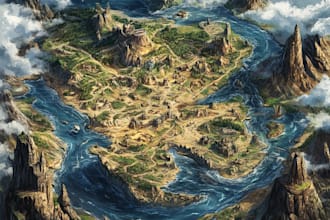 design an original treasure map and fantasy pirate map