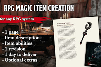 create a custom magic item for your rpg