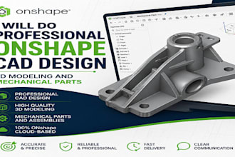 do professional onshape cad 3d modelling mechanical parts