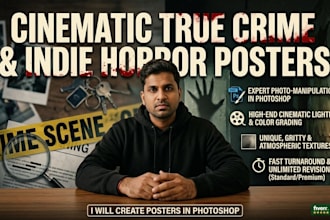 design a cinematic true crime or horror movie poster