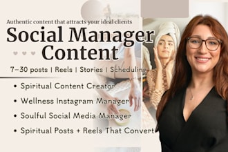be your wellness spiritual content creator  instagram social media manger