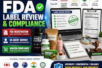 fda food and supplement label, fsanz, cfia compliance, registration, US agent