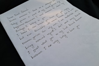 write neat handwritten letters and notes and documents