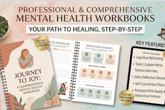 create a professional, custom mental health and self care workbook