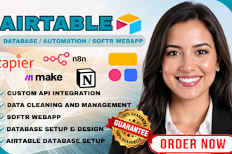 setup airtable database, airtable crm, softr webapp and client portal