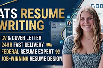 rewrite resume, create 24hrs ats resume writing, CV, cover letter federal resume