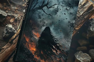 create a fantasy book cover, thriller book cover